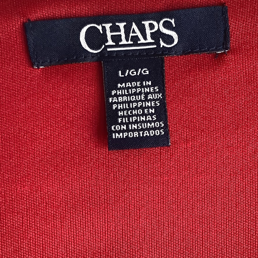 Chaps Elegant Red Long Sleeve Dress - image 4